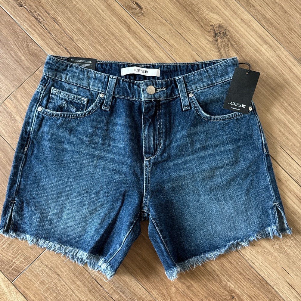 Joe's Jeans Dark Blue Frayed Hem Shorts - 5” inseam Size 25